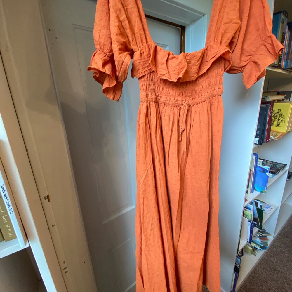 Burnt Orange Midi Dress